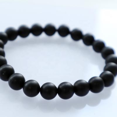 China Matte Black Onyx Round Gemstone CLASSIC beads wholesale healing women outfits handmade anti stress and worry bracelet for sale