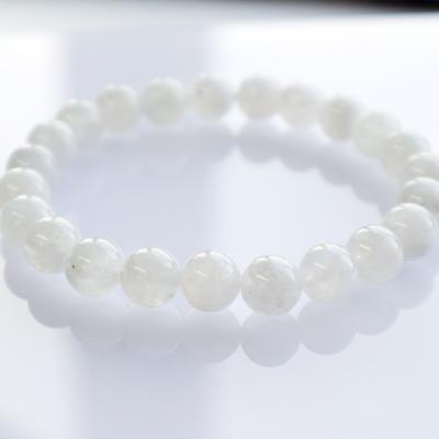 China Luminous Bead Jade Stretch Round Gemstone Bracelet Crystal Natural Healing Moonstone Good Luck Bracelets CLASSIC for sale