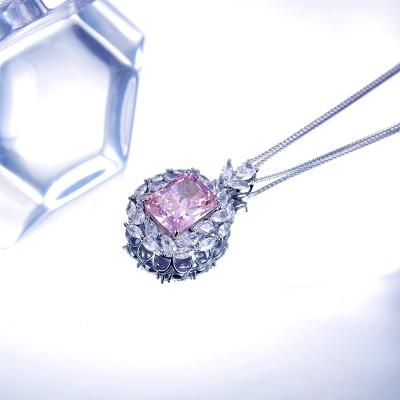 China Simple Pink Yellow Clavicle Chain Student Princess Angel Style Nepalese Necklace Ladies Romantic Pendant Color Diamond Holiday Gift S925 for sale