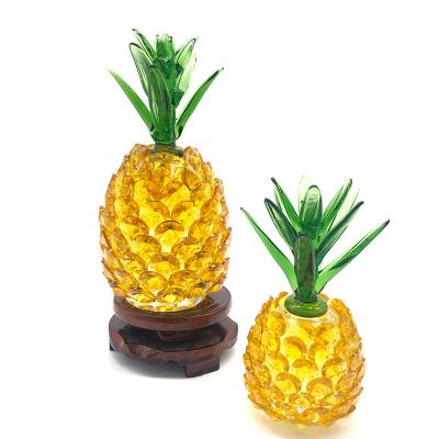 China Europe Small Pineapple Jewelry Ornaments Hinged Hand Painted With Crystal Fruit Collection Ornaments Gift Room Decoration For Party for sale