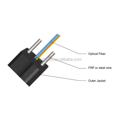 China LSZH 150 Meters Flat Form Fashion Steel Metal Limb GJYXFCH FTTH Single Fiber Drop Cable SC UPC Indoor Outdoor Drop Cable for sale