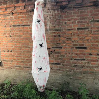 China Terrorist Halloween Decorations Mummy Ghost Voice-activated Induction Hanging Luminescent Sound Haunted House Horror Props for sale