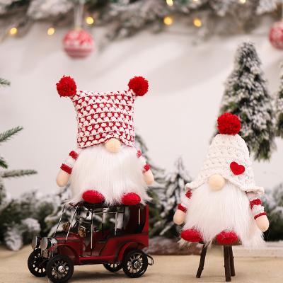 China CLOTH Christmas knitted Gnome figurines white beard no face doll for Christmas scene layout Christmas decoration items for sale