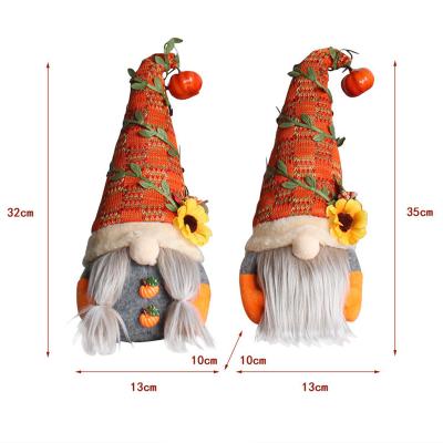 China Fabric + Filler Christmas Decoration Supplies Pumpkin Sunflower 2021 Without Face Doll Gnome Supply Items Window Decorations for sale