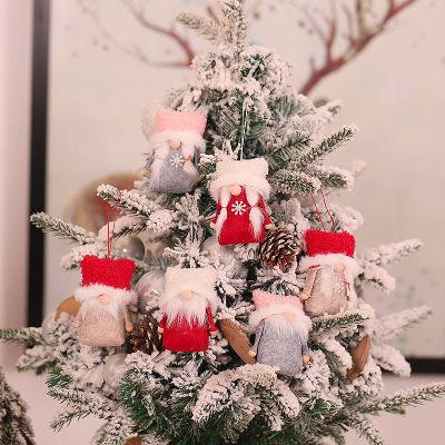 China New Cloth Christmas Decoration Items Box Without Face Doll Santa Claus Tree Ornaments Figures Hanging Pieces Christmas for sale