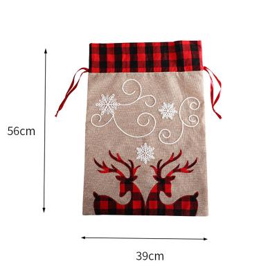 China 2021 Fabric Christmas Decoration Items Christmas Gift Bag Gifts For Kids Receive Bag Portable Canvas Receive Bag for sale