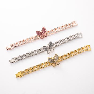 China Hot Style Diamond Women Tennis Led Hyperbole Jewelery Selling Butterfly CSI Accessories Bracelet for sale