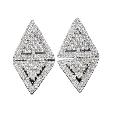 China Luxurious Trendy Popular Trendy Earring Accessories And Simple Shiny Triangle Rhinestone Stud Earrings Jewelry Women's Earrings for sale