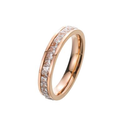 China Diamond Stainless Steel Jewelry Woman's Other Ring, Wedding Engagement Ring For Woman gold for sale