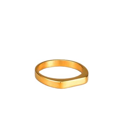 China Fashion Curved Good Ring Thin Curved Ring Minimalist Style Luxury Jewelry CIA Personality Trendy Gold Ring Woman for sale