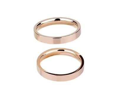 China Steel Promise Ring For Woman Woman Ring 18K Rose Gold Glossy Couple Wedding Engagement Titanium Wholesale Circular Jewelry for sale