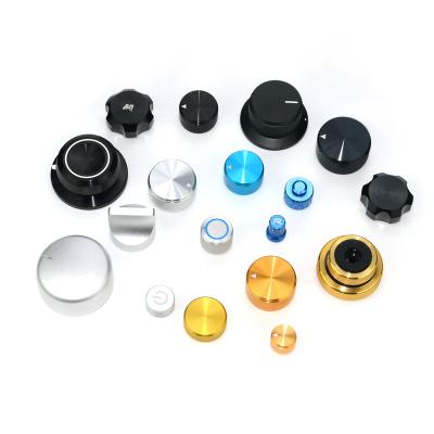 China Custom Aluminum Rotary Switch Knob Gold Amp Aluminum Audio Radio Knobs For Potentiometers for sale