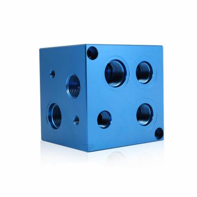 China Aluminum CNC Machining Customized Aluminum Hydraulic Manifold Oil Blocks Valve Block for sale