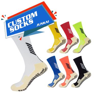 China Breathable Breathable Custom Sports Non Slip Football Socks Customized Anti Slip Knitting Football Boots Logo Custom Football Grip Socks for sale