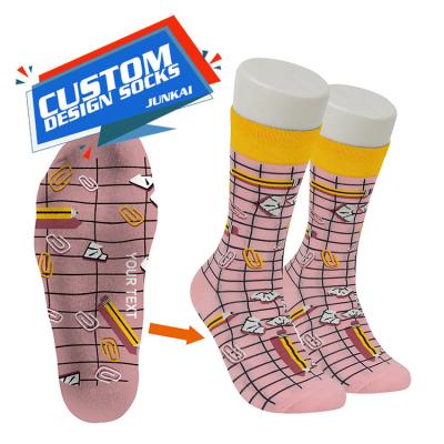 China Customized Design QUICK DRY Your Own Pattern Socks Cotton Crew Sock Mens Custom Custom Knit Pattern Socks for sale