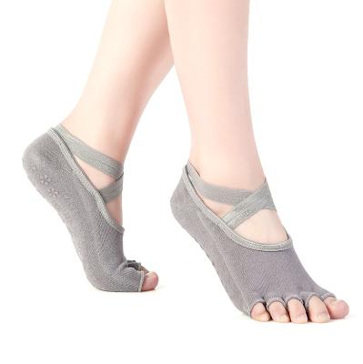 China Wholesale custom 5 toe socks QUICK DRY custom toe grip pilates knitted open toe socks knitted yoga split toe socks for sale