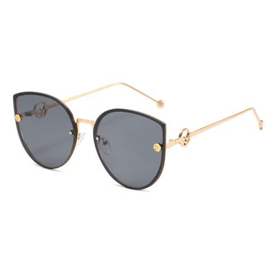 China Fashion Sunglasses FP397 Designer Custom Ladies Cat Eye Luxury Metal Sunglasses for sale