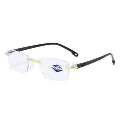 China 8013 High Quality Unisex Metal Frame Slim Blue Anti Rays Reading Glasses for sale