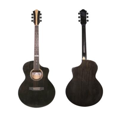 China High Quality Basswood Customize Chinese Basswood Guitar Cutaway 40 Inch Acoustic Electric Guitar for sale