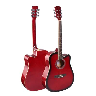 China Linden Factory 41 inch OEM Cheap Color Acoustic Guitar for sale