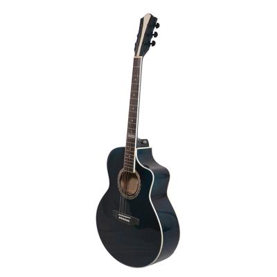 China New Product Basswood Acoustic Guitar High Gloss Colored Basswood Guitar 40 Inch for sale