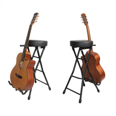 China MA81 X Stylish Shape Guitar Stool Folding Multifunctional Guitar Stool With Thick Cushion And Guitar Stand for sale