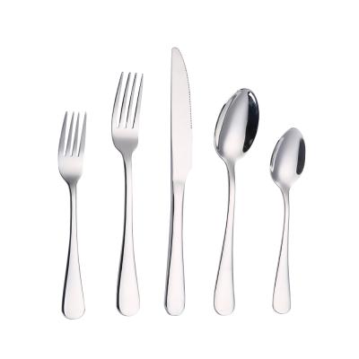 China Jieyang High Quality Viable Stainless Steel Silver Spoon Knife Fork Restaurant Flatware Sets Stainless Steel Cutlery Set for sale