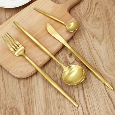 China Jieyang ShengDe Viable Gold Elegant Cutlery Set Stainless Steel Cutlery Set Spoon/Knife/Fork For Hotel Restaurant Wedding Home Party for sale