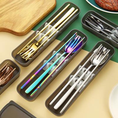 China Sustainable Sustainable Travel Food-Safe Portable Cutlery Set Personal Cutlery Set With Case For Business Trip / Travel / Picnic / Office Lunch for sale