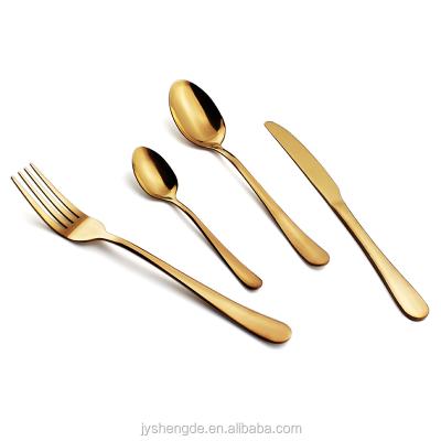 China Gold, Stainless Steel Cutlery 24pcs Cutlery Spoon and Fork Set for sale