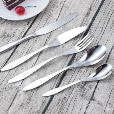 China Viable New Products 2021 Unique Royal Silver Spoons And Fork Polish 18/10 Mirror Stainless Steel Flatware Set 5 PC Stainless Steel for sale