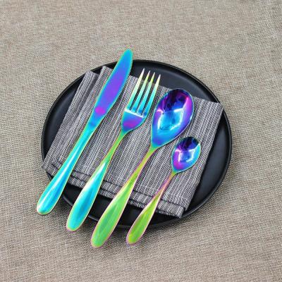 China Sustainable Sustainable Amazon Success Customize Stainless Steel PVD Flatware Dinnerware Eco-Friendly Colorful Stylish Wedding for sale