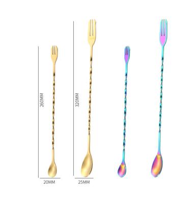 China Viable Stainless Steel Cocktail Sticks Mixing Spoon Bar Tools12 Inches 304 18/8 Long Handle Cocktail Shaker Bar Spoon For Bar Tool for sale