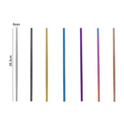 China Viable Drinking Straw With Cleaning Brush And Eco Metal Stainless Steel Reusable Custom Color 304 Straw Set Silicone Tips Straw for sale