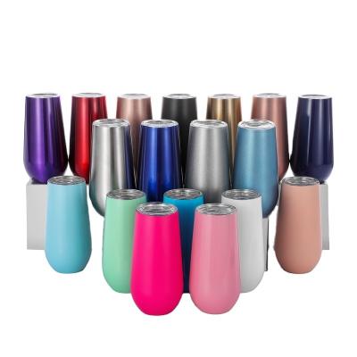 China Sustainable HOT Sale Wine Tumblers Bulk Stemless Stainless Steel Wine Glass With Lids And Straws Double Wall Vacuum Insulated Tumbler for sale