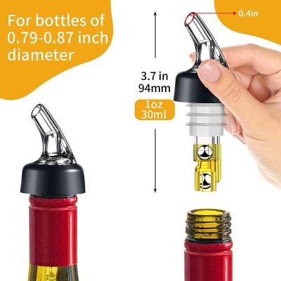 China Viable Measured Liquor Bottle Pourers Set Of 8 For Spirits 1oz 30ml Quick Pulled Measure Yellow Pourer Springs for sale