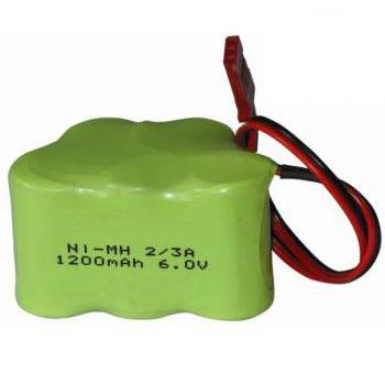 Китай Перезаряжаемые блок батарей NiMH 2/3A 6V 1200mAh с разъемом продается