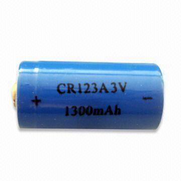 Китай Non-перезаряжаемые батарея лития CR123A 3.0V 1300mAh продается