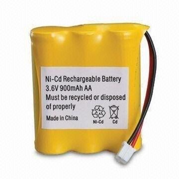 Китай Перезаряжаемые блок батарей AA 3.6V 900mAh Ni-КОМПАКТНОГО ДИСКА с разъемом продается