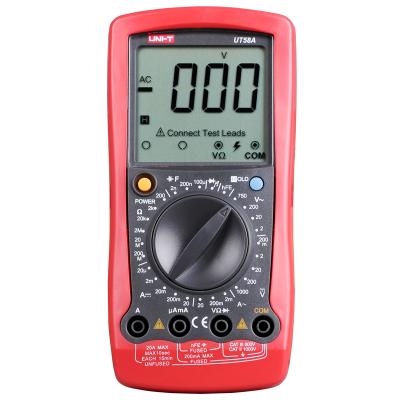 China UT58A UNIT Frequency Tester Volt Ampere Ohm Temp Tester Digital LCD Resistor Capacitance Multimeter 60mmX54mm for sale