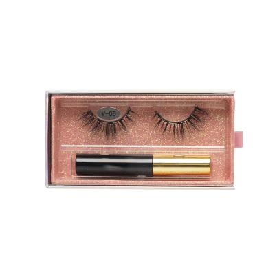 China Natural Long LASHWOODS 1 Pairs Magnetic Eyelashes 3D Mink Eyelashes Magnet Lashes Magnetic False Eyeliner Set Makeup Tools Custom Packaging for sale