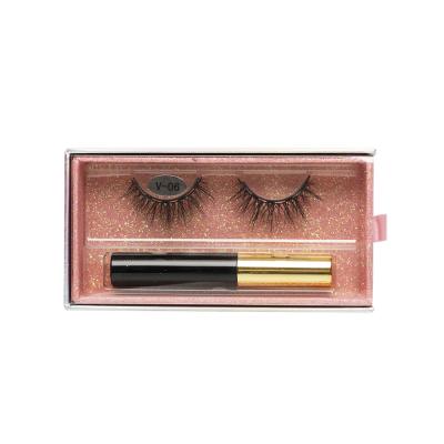 China LASHWOODS Long Natural Magnetic Eyelashes And Eyeliner Set With Packaging 3D Print Natural Mink Magnet Lashes Custom Eyelash Wrapping Logo for sale