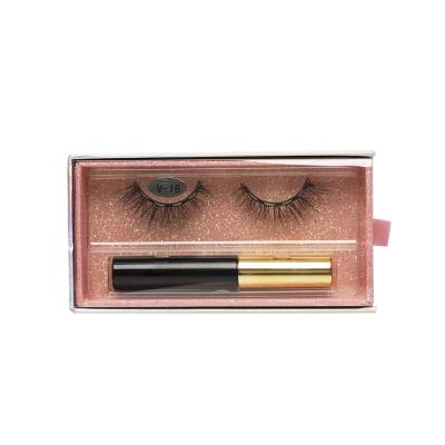 China LASHWOODS New Natural Long Magnet Eyelashes Magnetic Eyeliner Set of 5 with Packaging Logo Print Eyelash Packing Wholesale Custom Mink Lash for sale