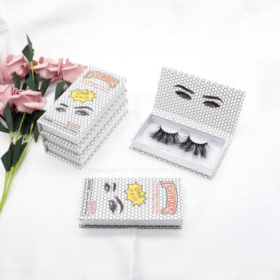 China Free Case 8-25mm Long Natural White Magnetic Lash Tray Box Mink Lashes Rectangular Eyelashes Lashwoods Eyelash Packaging for sale