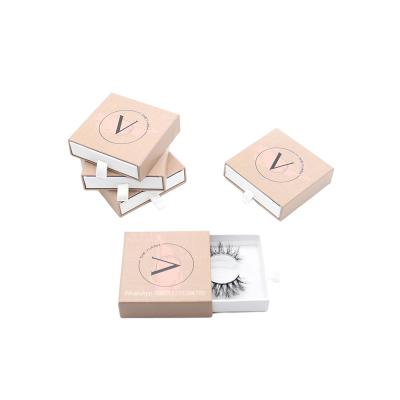 China Custom Long Clear Natural Mink Lashes With Packing Square Drawer Eyelash Case Drawer Eyelash Case Wholesale Square Eyelash Packaging Box for sale