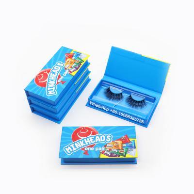 China Natural Long Lash Candy Boxes False Eyelash Packaging Box 3d Mink 25mm Eyelashes Vendor for sale