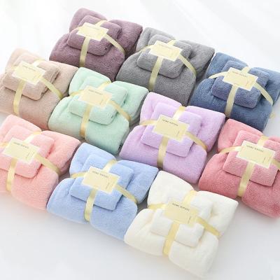 China QUICK DRY manufacturers wholesale cheap price fleece hotel bath face towel coral set for sale