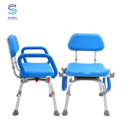 China Height Adjustable Elderly Shower Chair With Backrest L53.94 x W28.18 x H39.39 cm for sale