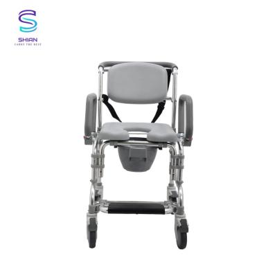 China Disabled Self Propelled Bedpan L94.55 X W28.18 X H53.03 cm Shower Commode Chair for sale