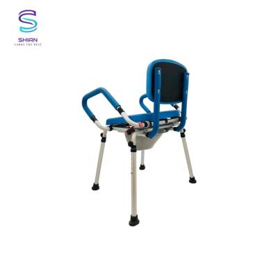 China Convenient Shower Commode Chair With Back Seat For Handicapped for sale